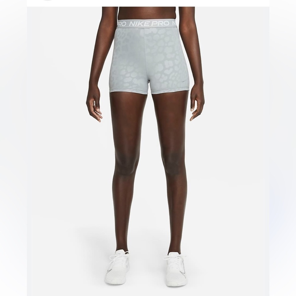 Nike Pro - Dri Fit, Tight fit, High rise Gray  Animal Print athletic shorts